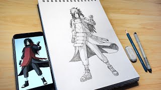 How to draw Madara Uchiha Full Body  Drawing Madara Uchiha from Naruto [upl. by Terza]