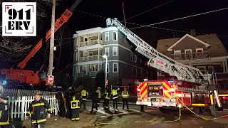 Boston Fire Catastrophic Ladder FailureCrane Recovery [upl. by Roydd]