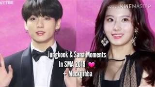 BANGTWICE Jungkook amp Sana Moments In SMA 2019 💓  Muckjjibba [upl. by Adni]