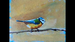 10MinutenMalerei Blaumeise in Acryl  Naturgetreue Vogelmalerei 🖌️🌿  Tutorial [upl. by Henson]