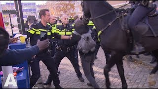 Grimmige sfeer bij ontruiming illegale asielzoekers [upl. by Natfa]