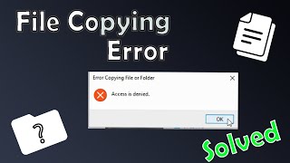 Fix Error Copying File or Folder Access is Denied in Windows 10  Copying FileFolder Access Denied [upl. by Tsirhc]