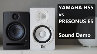 Yamaha HS5 vs Presonus Eris E5  Sound Demo [upl. by Sucramed]