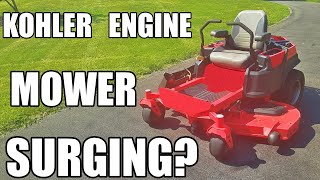 Fixing a surging engine on a zero turn lawn mower with a Kohler 7000 series engine [upl. by Bruis930]