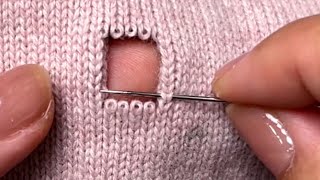 Easy Two Row Buttonhole  How to knit a buttonhole  Knitting tutorial [upl. by Ait623]