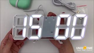 LED Digital Clock Instructions by UNIQHOME [upl. by Icken]