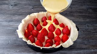 Feine Tarte aus Blätterteig Sauerrahm und Erdbeeren Ich kann es auch um Mitternacht essen [upl. by Myrtle]