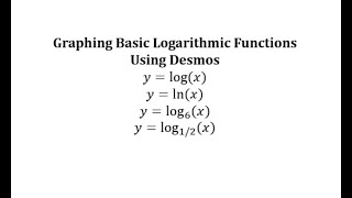 Graphing Basic Logarithmic Functions Using Desmos [upl. by Romonda]