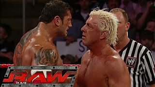 Batista vs Ric Flair Batista Breaks HHHs Sledgehammer RAW Mar 072005 [upl. by Kindig]