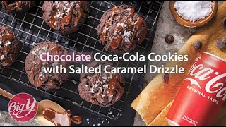 Chocolate Coca Cola Cookies with Salted Caramel Drizzle Recipe [upl. by Rafiq]