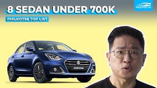 8 Affordable sedans priced under P700K  Philkotse Top List [upl. by Sybilla441]