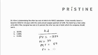 CFA Tutorial Corporate Finance Calculating The After Tax Cost of Debt [upl. by Mccord766]