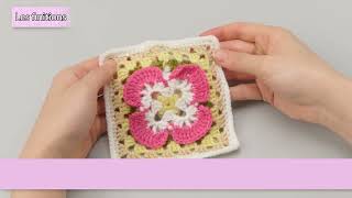 Crochet en 3D facile  Le premier carré  Fleur de cornouiller  FINITIONS [upl. by Chelsy]