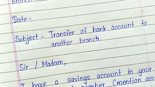 Application to bank manager for transfer bank account [upl. by Warton]