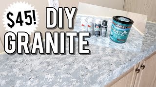 DIY GRANITE COUNTERTOPS  BUDGET FRIENDLY GRANITE COUNTERTOPS [upl. by Shellans171]