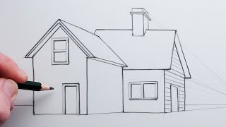 How to Draw a House in 1Point Perspective Sectional Perspective [upl. by Idona]