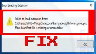 How to fix Failed to load extension from manifest file is missing or unreadable in google chrome [upl. by Nylireg]