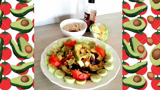 Salade vegan  végétarienne et sa vinaigrette  Recette simple et rapide   Idées de Lulu [upl. by Aihcsrop]