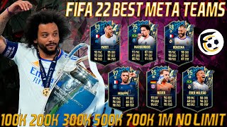 FIFA 22 BEST ULTIMATE TEAMS FIFA 22 100K 200K 300K 500K 700K 1M SQUAD BUILDER 66 [upl. by Cromwell]