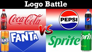 CocaCola VS Pepsi VS Fanta VS Sprite  Logo Battle [upl. by Ansley887]