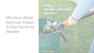 Effortless Weed Removal Fiskars 3Claw Stand Up Weeder [upl. by Emiline]