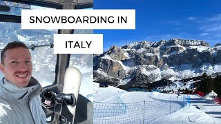 Snowboarding in the Dolomites Sella Ronda Italy Where to Park Canazei Dolomite Super Ski Pass [upl. by Mutz56]