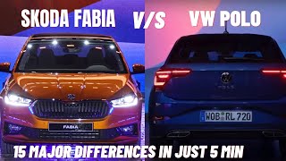 Skoda Fabia vs VW POLO  15 major differences in just 5 min  Wagen Tales [upl. by Floridia154]