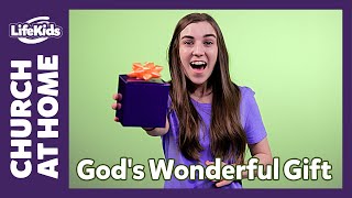 Church at Home Bible Adventure  Gods Wonderful Gift Week 1  LifeKids Online [upl. by Aikenahs]