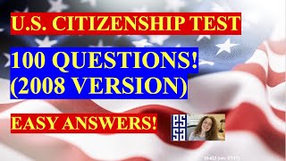 2022  100 Civics Questions 2008 version for the US Citizenship Test [upl. by Ellinger]