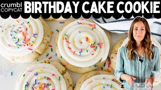 Crumbl Birthday Cake Cookie Copycat Recipe [upl. by Yeldoow]