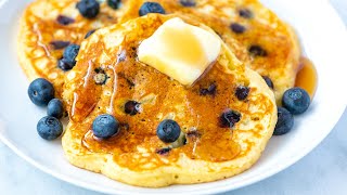 Easy Blueberry Pancakes Recipe [upl. by Ellennoj]