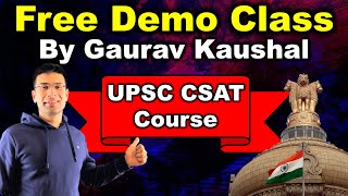 Free UPSC CSAT Demo Class by Gaurav Kaushal [upl. by Boak]