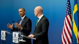 President Obama and Prime Minister Reinfeldt Hold a Press Conference [upl. by Sadiras]