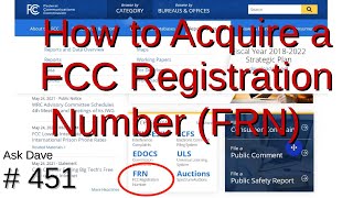 How to Acquire an FCC Registration Number FRN 451 [upl. by Tnarg977]