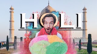 Holi Festival India  New Delhi amp Taj Mahal Travel Guide [upl. by Eluj365]