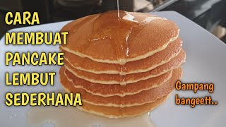 RESEP PANCAKE SEDERHANA LEMBUT BANGET TANPA MIXER TAKARAN SENDOK [upl. by Isle]