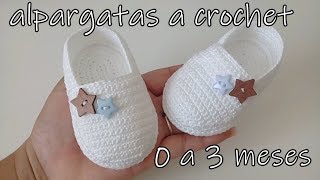 alpargatas a crochet  bebe0 a 3 meses [upl. by Rexford]