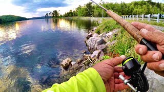 CATCHING ROADSIDE SLABS How To Catch Crappie From The Bank [upl. by Sihtam]