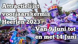 Attractielijst voorjaarskermis Heerlen 2023 [upl. by Key923]