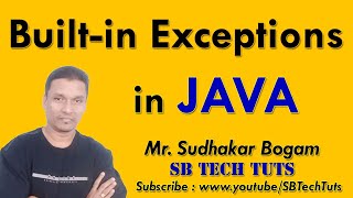 Builtin Exceptions in java  Java Builtin Exceptions  Exception Handling Java Programming [upl. by Nohsad]