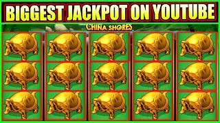 BIGGEST JACKPOT ON YOUTUBE HIGH LIMIT CHINA SHORES SLOT MACHINE [upl. by Larson847]