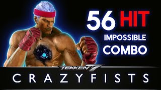 Tekken 7  Bryan Fury 56 Hit Impossible Combo [upl. by Maximo977]