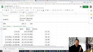 Getting Stock Price Historical Data for Specific Dates and Date Ranges with Google Finance [upl. by Brandi222]