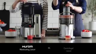 Hurom Slow Juicer Demo  The Difference Between Masticating Juicers and Centrifugal Juicers [upl. by Niwled178]