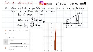 Cálculo Stewart Ej 20 Suma de Riemann para la función fxx2sqrt12x Geogebra Wolfram [upl. by Carolynn]