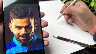 How To Draw Virat Kohli Outline Tutorial [upl. by Aeneas]