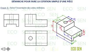 Dessin technique  LA DÉMARCHE À SUIVRE POUR FAIRE LA COTATION SIMPLE [upl. by Fara600]