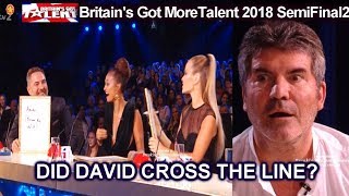 Simon Cowell Says David Crossed the Line in A Quiz Britains Got Talent 2018 Semi Final 2 S12E09 [upl. by Petronille323]