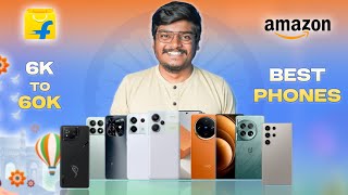 BEST SMARTPHONES UNDER 60K 📱 Amazon Freedom Festival Sale vs Flipkart Flagship Sale 6K60K [upl. by Copp]