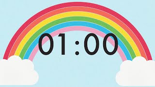 1 Minute Countdown Rainbow Timer 🌈 [upl. by Mcroberts]